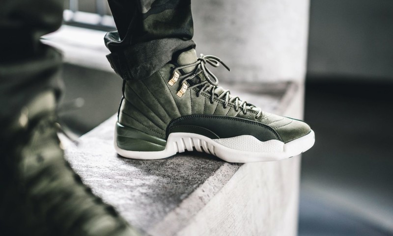 Jordan retro 12 cp3 olive canvas men's shoe best sale